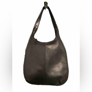 XL Vintage Coach Black Leather Hobo Shoulder Bag